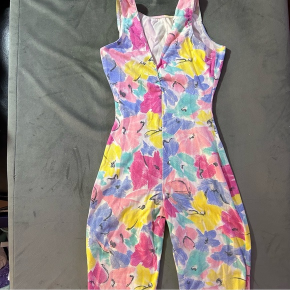 DANSKIN floral unitard YOUTH L (12-14) - Picture 3 of 8